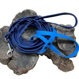 15' 8" USA Made Biothane Dog Leash - 3/8" width - with leash keeper included